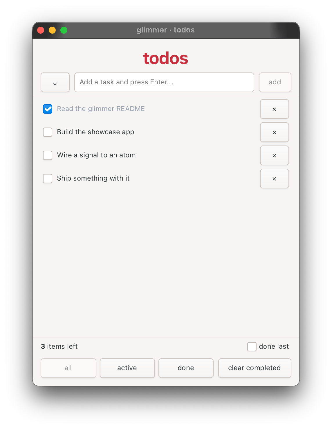 TodoMVC screenshot